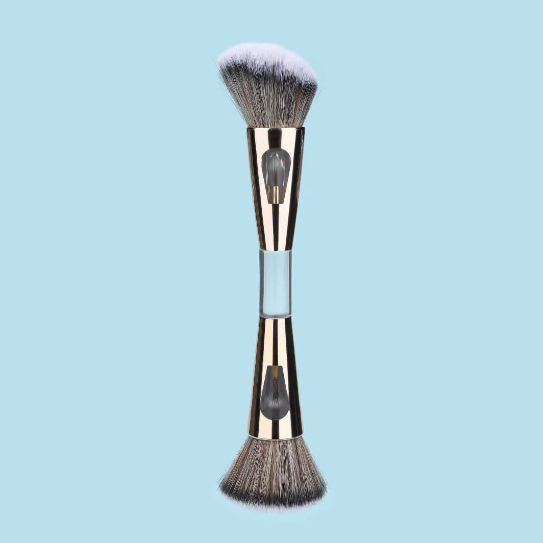 Cross-border makeup brush dual-head four-in-one multifunctional foundation brush blush brush integrated detachable beauty tool