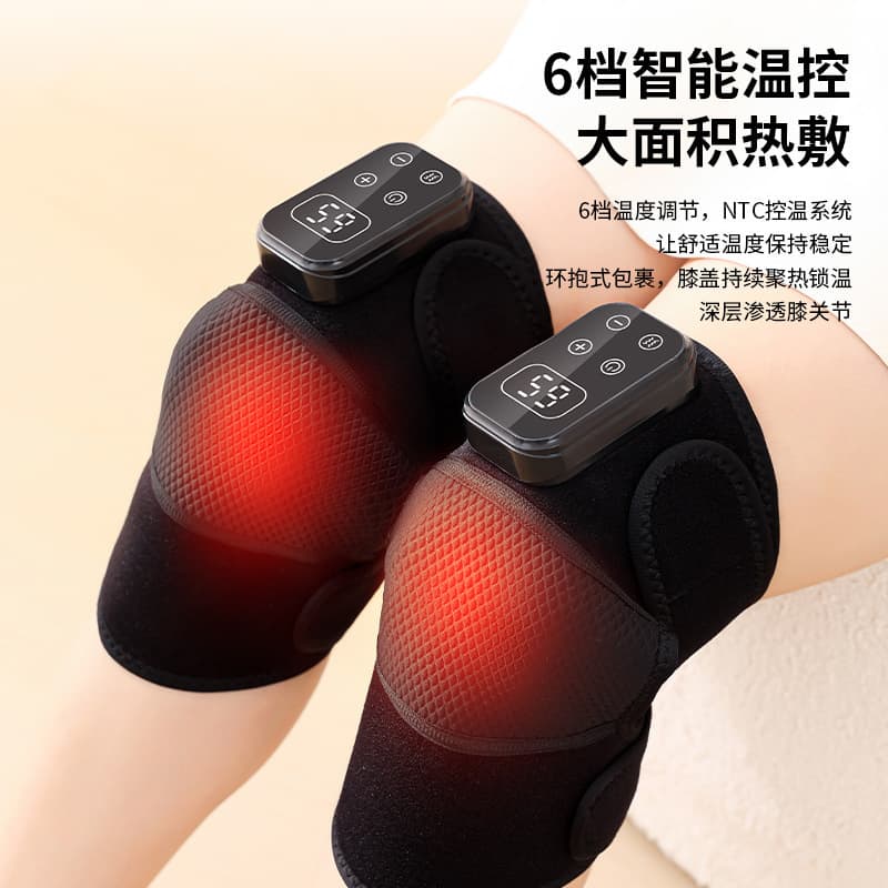 Magnetic detachable electric heating knee pad massager, shoulder and elbow pads, LCD temperature control, hot compress knee massager, cross-border e-commerce.