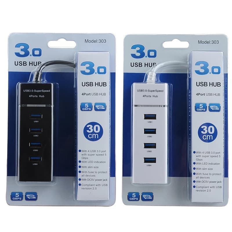 303HUB 3.0 4-Port High-Speed USB Hub USB Expander Computer Splitter 4-Port New Start