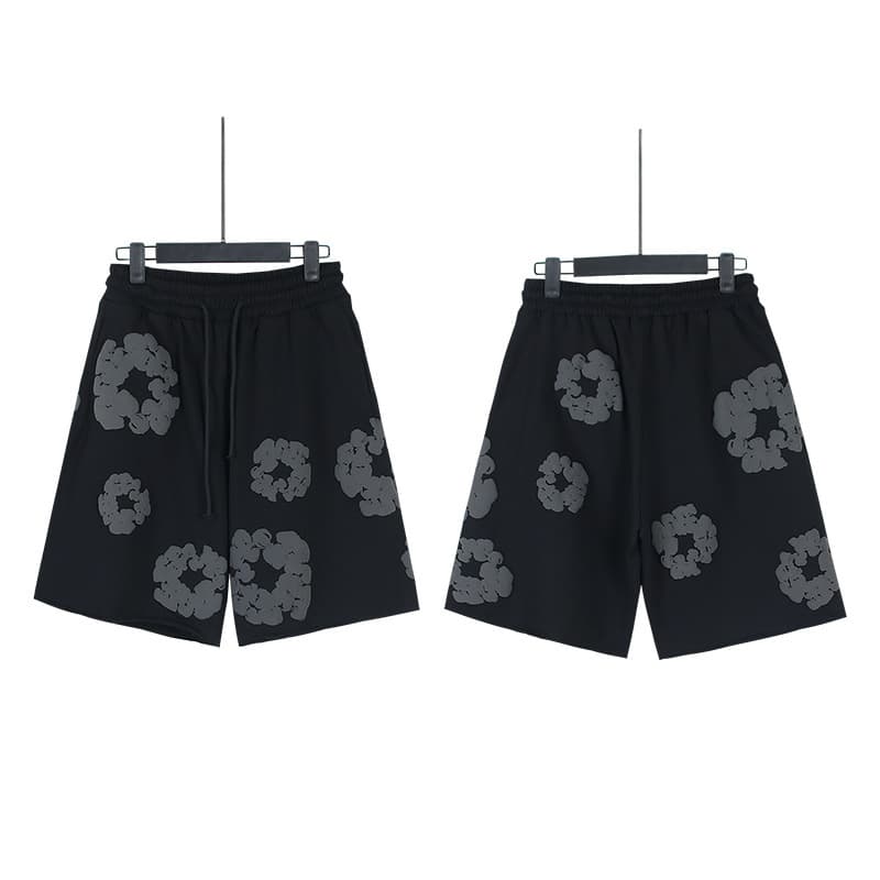 Wholesale Cotton Print Foam Print American Style Loose Unisex Short Sleeve T-Shirt and Shorts Set