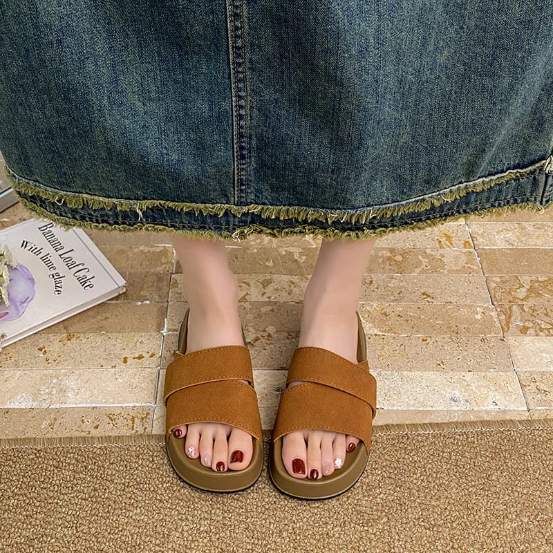 Birkenstock Slide Sandals for Women Summer Outdoor Travel Shopping Niche Versatile Dress Thick Sole Beach Sandals
