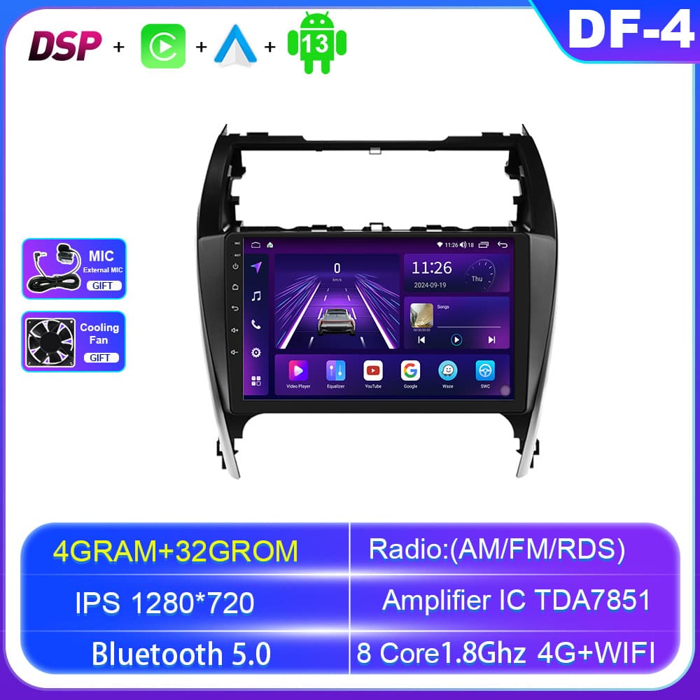 10.1-inch Android Car Navigation for 2012-2014 Toyota Camry Dashboard Screen