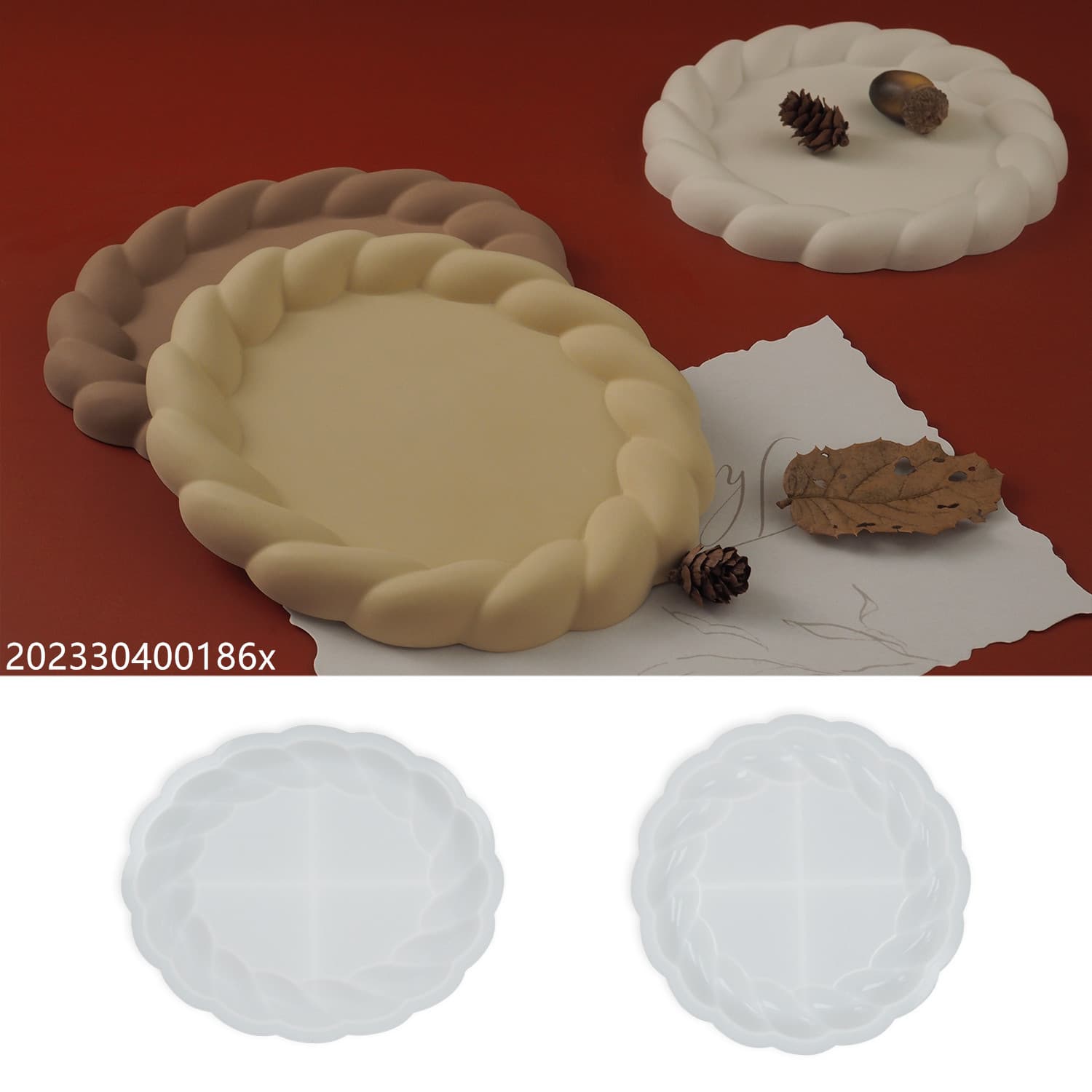 diy Crystal Gypsum Cement Round Oval Hemp Rope Twist Tray Coaster Creative Mirror Silicone Mold
