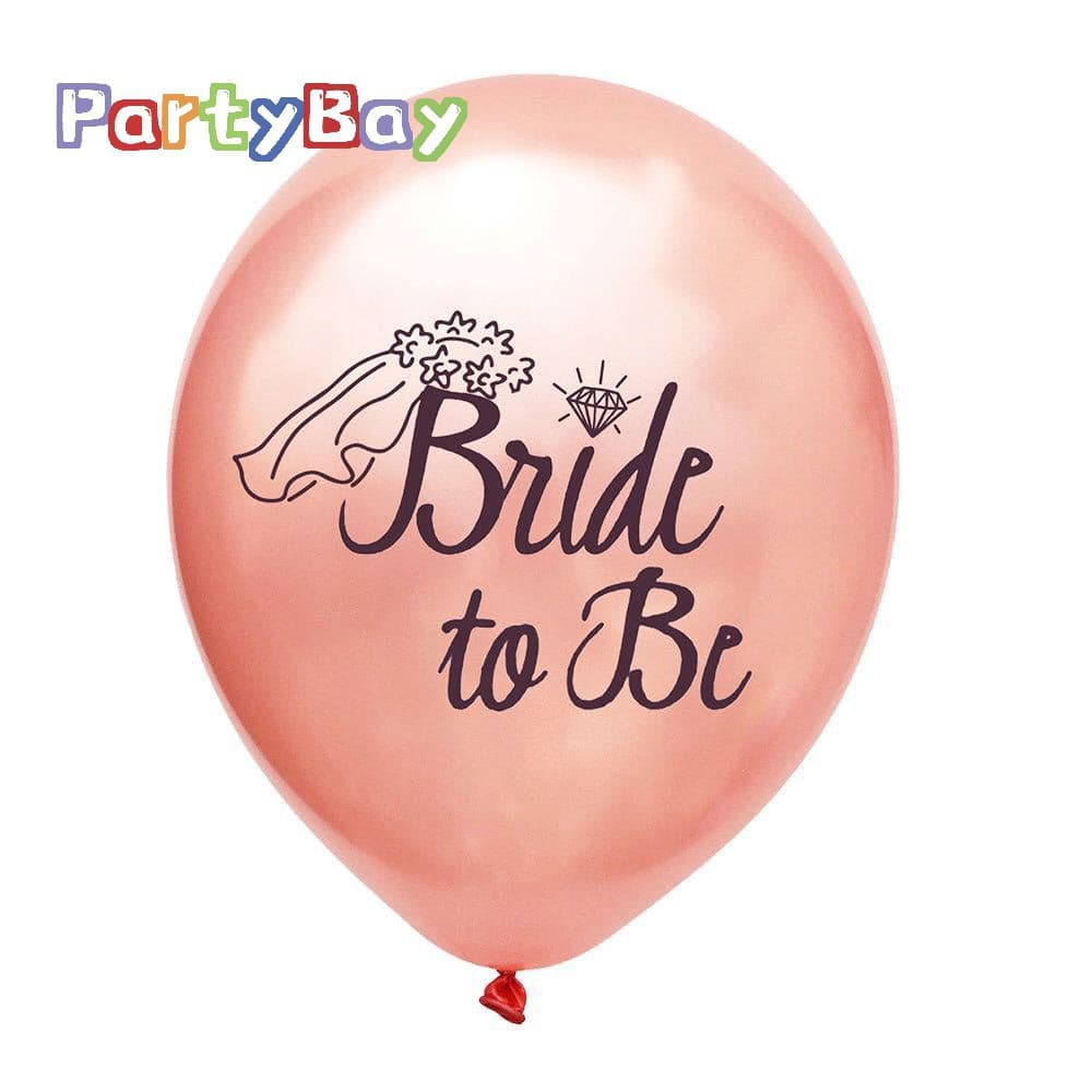 PARTYBAY rose gold Bride to be latex balloon 12 inch bridal party bachelor party hen