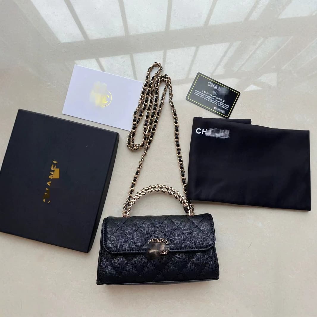 New Designer VIP Points Redemption Vintage Pebble Grain Leather Crossbody Chain Shoulder Bag for Women