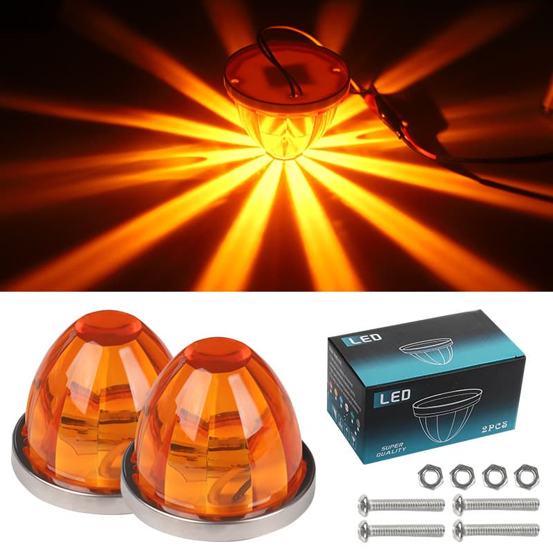 Cross-border Glass Plastic Watermelon Light Truck Side Marker Light Indicator Light Side Light Chassis LED Boat Light