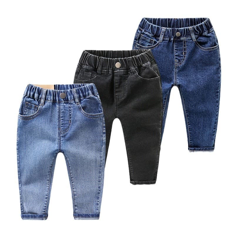 Boys 2026 Spring Autumn Winter New Jeans Fashionable Stretch Kids Clothing Boys Fleece-Lined Loose Thin Long Pants