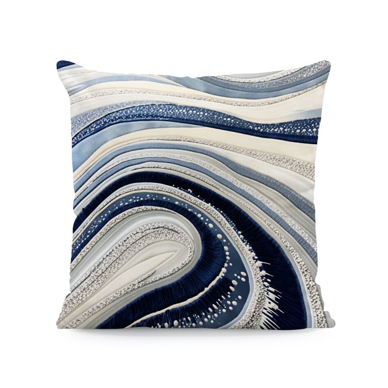 Summer beach cushion cover, coconut tree, bicycle, seagull, wave, sofa decoration cushion cover (pillow insert not included)