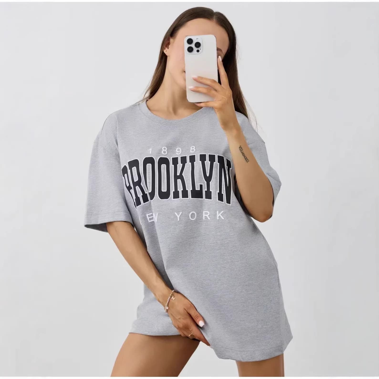 100% Cotton Short-Sleeve T-Shirt, Summer Style, European and American Style, Versatile, Retro, Trendy, Outerwear, Slimming, Hip Hop Top