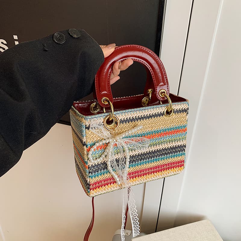 Cross-border Fashion Fresh and Elegant Handbag Women's New Arrival Stylish All-match Rainbow Daffy Bag Trendy Crossbody Bag