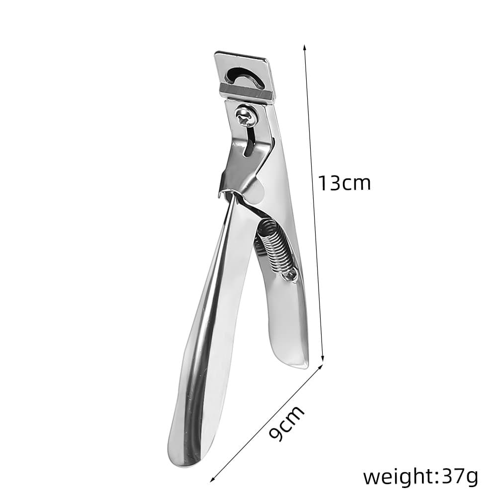 DIY nail extension clippers, silver flathead nail clippers, stainless steel U-shaped nail clippers, nail trimmers with positioning and shaping tools.