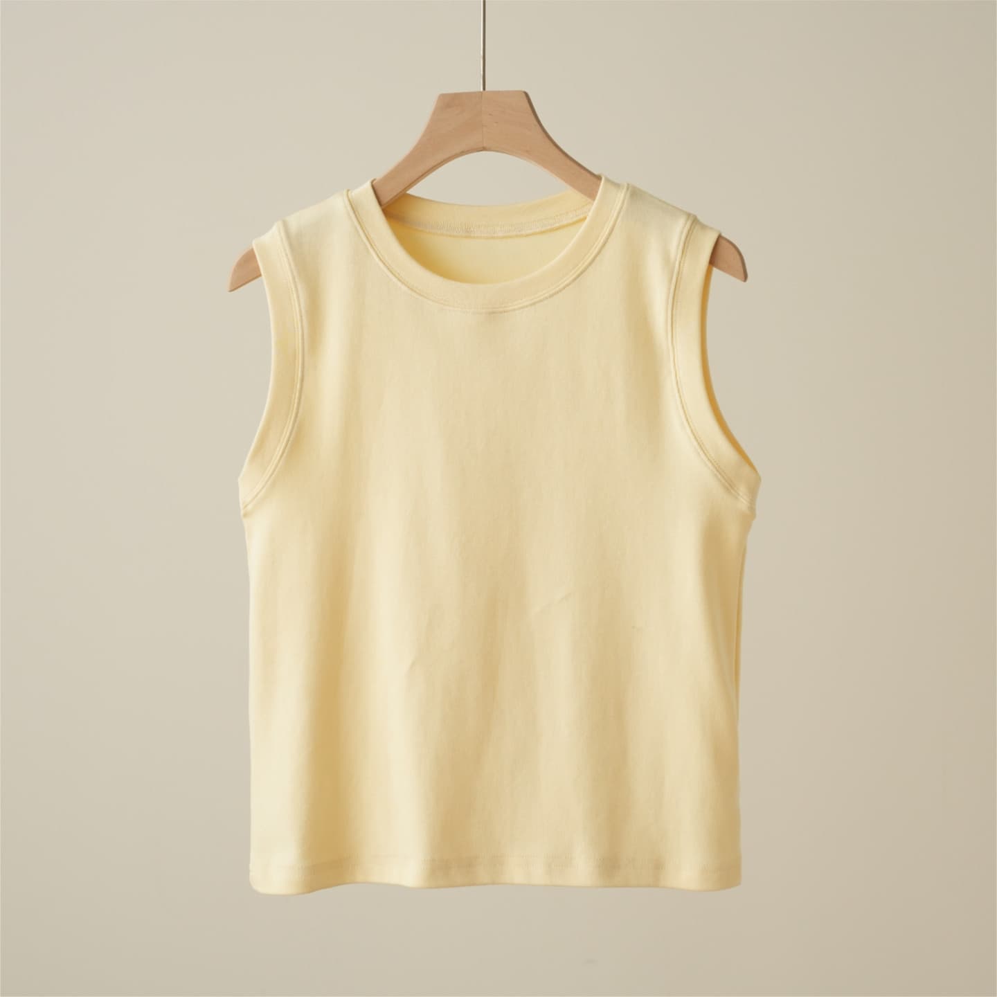 Women Solid Wide Shoulder Round Neck Vest Basic Inner Wear Summer Multi-Color Top