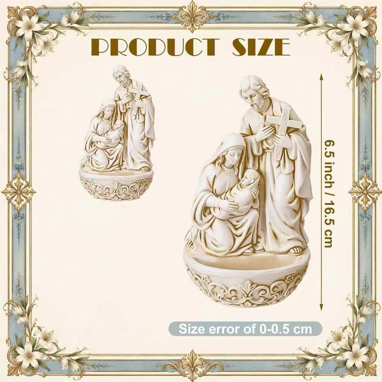 Cross-Border Holy Water Font Resin Family Resin Statue Desktop Ornament