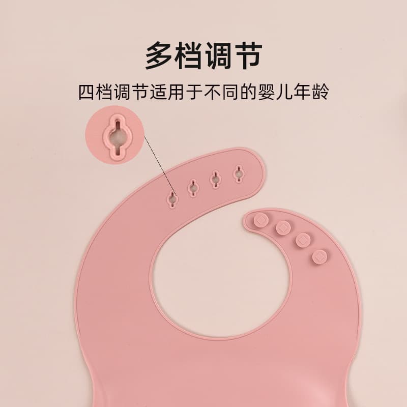 Silicone Baby Bib Waterproof 3D Super Soft Feeding Bib Toddler Kids Large Drool Bib No-Wash