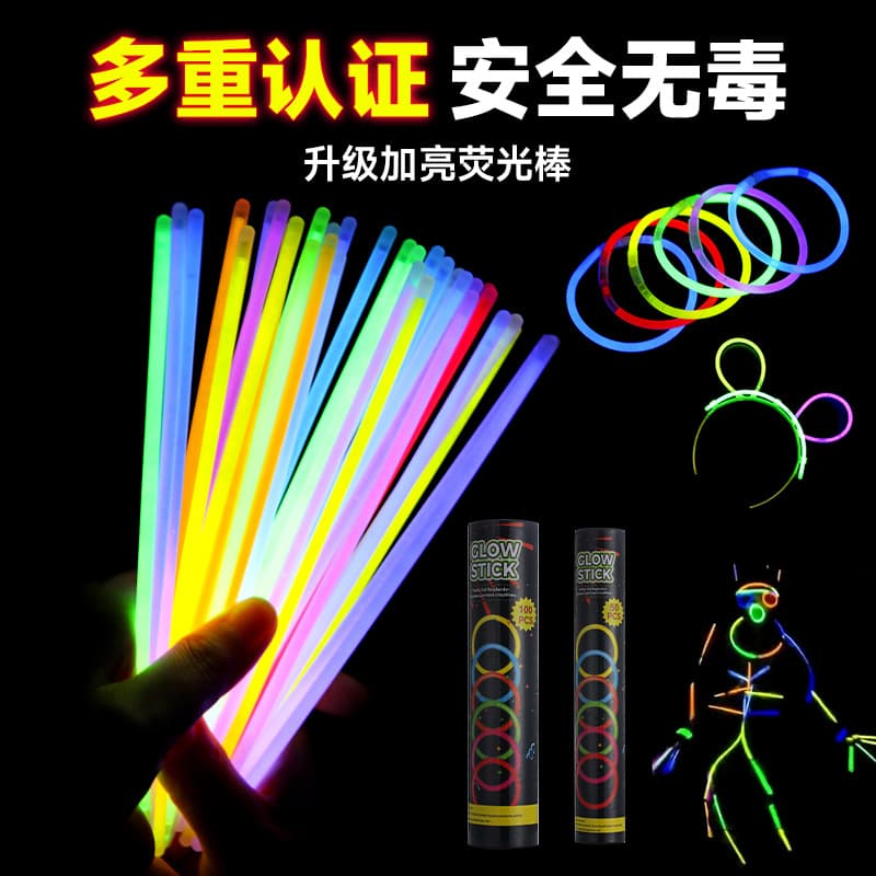 TikTok Hot Selling Glow Stick Bracelets 100/Pack Disposable Light-Up Bracelet Toys Factory Direct Wholesale