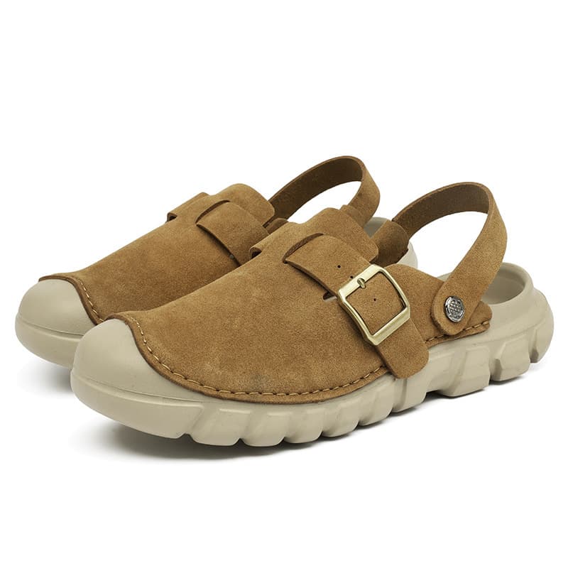 Italian high-end Birkenstock-style men's retro casual sandals, outdoor dual-purpose beach sandals