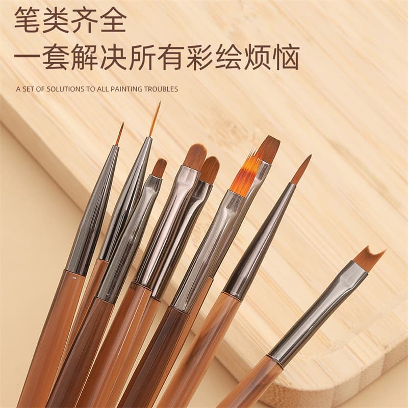 Full set of wearing nail double nail pen brush sweep pen construction pen cardamom rod painted pull line pen factory outlet
