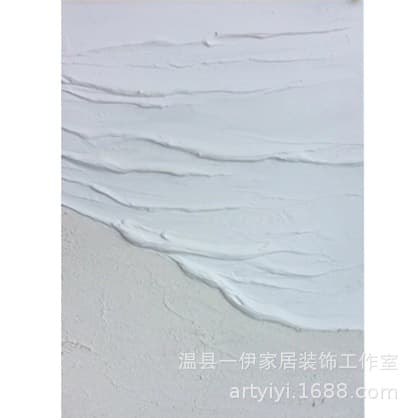 Textured Hand-Painted Oil Painting Sand Knife Painting Finished White Wabi-Sabi Style Decorative Art Abstract 3D Wall Art for Guesthouse Style