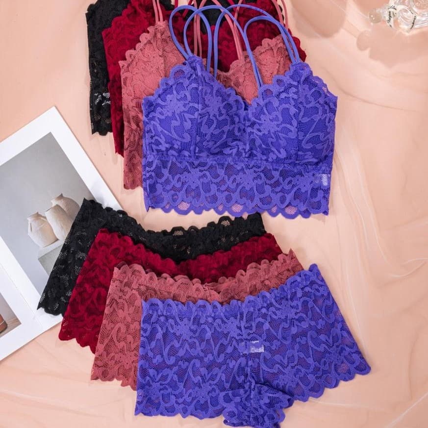 French Lace Wireless Bra and Panty Set