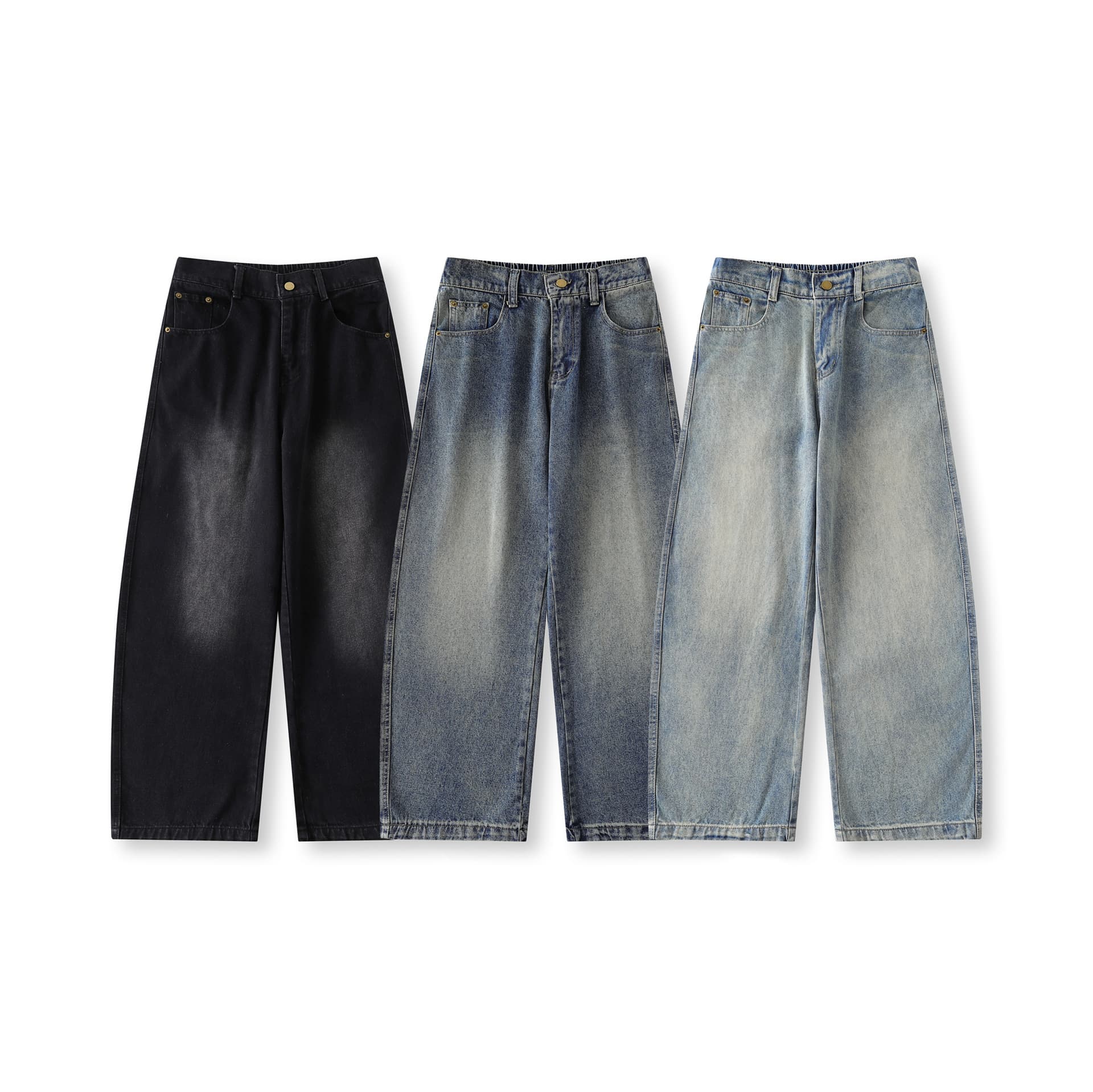 Flared Jeans Men Summer Thin American Vibe Vintage Washed Pants Autumn Wide Leg Straight Leg Cargo Pants