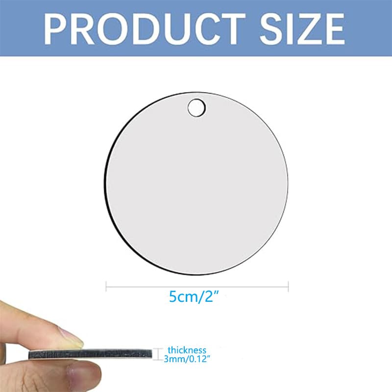 Sublimation blank keychain, heat transfer keychain, double-sided DIY printed MDF blank key ring with key buckle