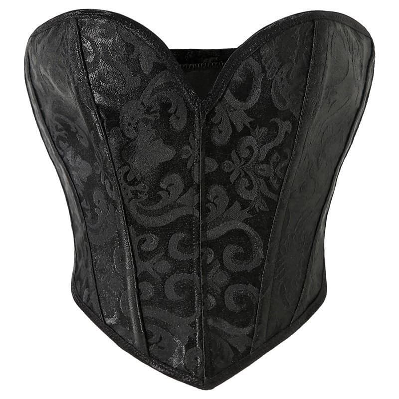 Jacquard Bustier Corset Women European Court Style Back Lace-Up Waist Shaping Push-Up Body Shaper Underwear