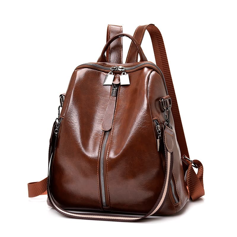 Vintage Retro Backpack for Women 2022 New Style Soft Leather Ladies Backpack Multi-purpose Casual Student Schoolbag Travel Bag