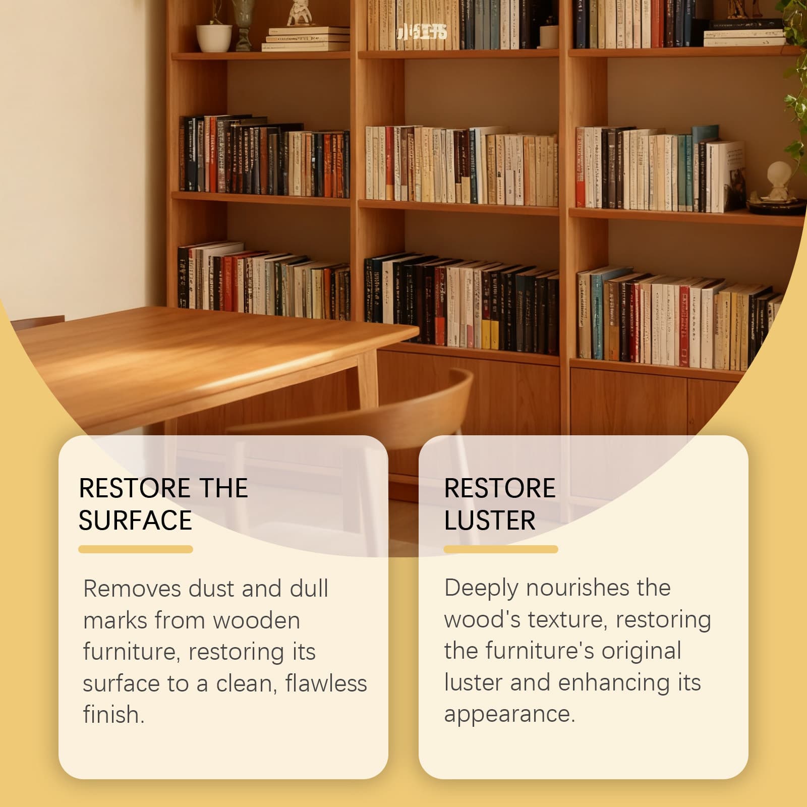 Jarrary Beeswax Wood Polish - Gentle Cleaner for Wooden Furniture to Remove Dirt, Polish, and Enhance Shine for Daily Care