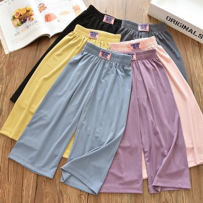 Girls Summer Ice Silk Wide Leg Pants, Thin, New, Loose, Mosquito-Proof, Trendy