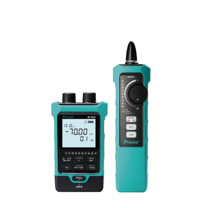 Pro'sKit MT-7625 7-in-1 Optical Power Meter High Precision Network Cable Red Light Fiber Optic Pen Attenuation Tester