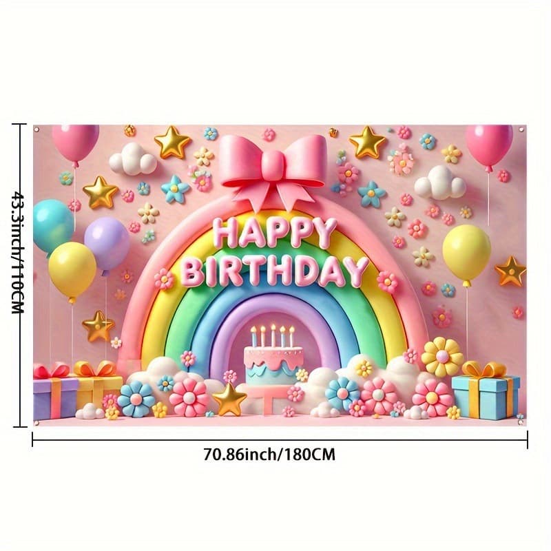 Happy Birthday Party Background Banner for Celebration Custom Small Batch