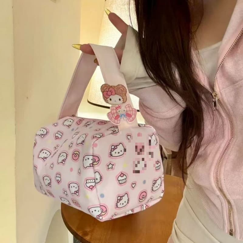 Large Capacity Sweet Cartoon New Portable 3D Handle Cosmetic Bag Oxford Fabric Travel Toiletry Bag