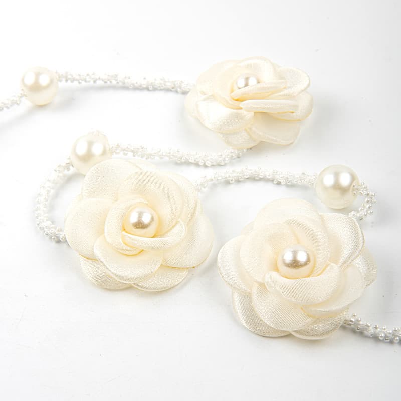 Pearl Flower Curtain Tie Back No Drill No Installation Curtain Tie Back Rope