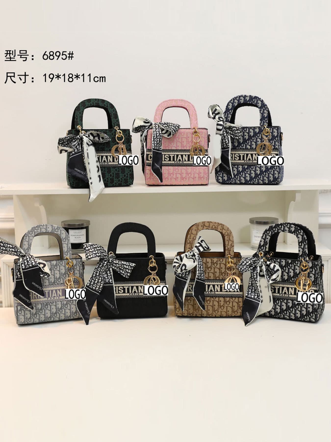 D brand classic jacquard Lady bag, European and American lettering hard shell, fashionable and trendy single shoulder crossbody handbag.
