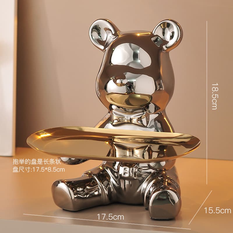 New Chinese style tabletop ceramic display plate, living room TV cabinet/wine cabinet/display case home decoration, housewarming gift.