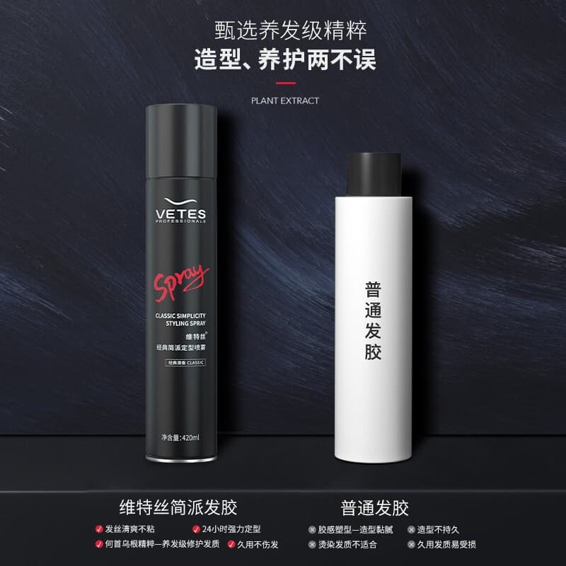 Weitesi Strong Hold Quick Dry Men Styling Hairspray Natural Volumizing Fragrant Gel Water Dry Gel