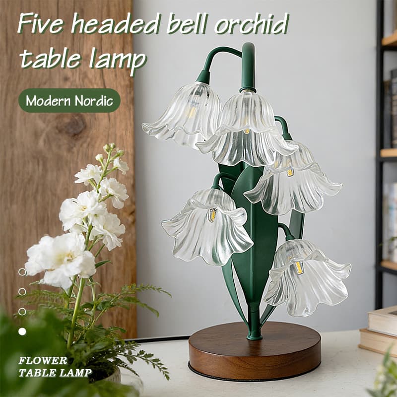 Romantic Table Lamp Bedside Night Light Lily of the Valley Flower Ins Style for Bedroom