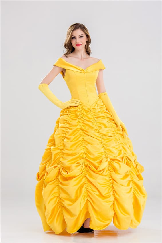 Halloween Costume Princess Deshi dress on the run yellow princess dress cos Bell Biqi princess costume