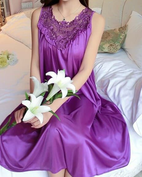 Ice Silk Sleep Dress Plus Size Short Sleeve Summer Homewear