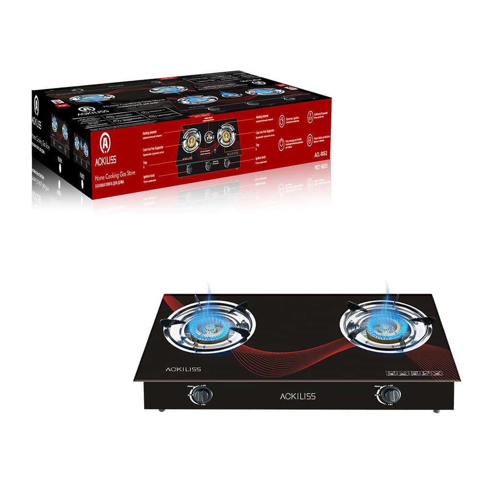 ACKILISS Cross-border Tabletop Gas Stove European-style Single Burner Three-burner Simple European Gas Cooktop