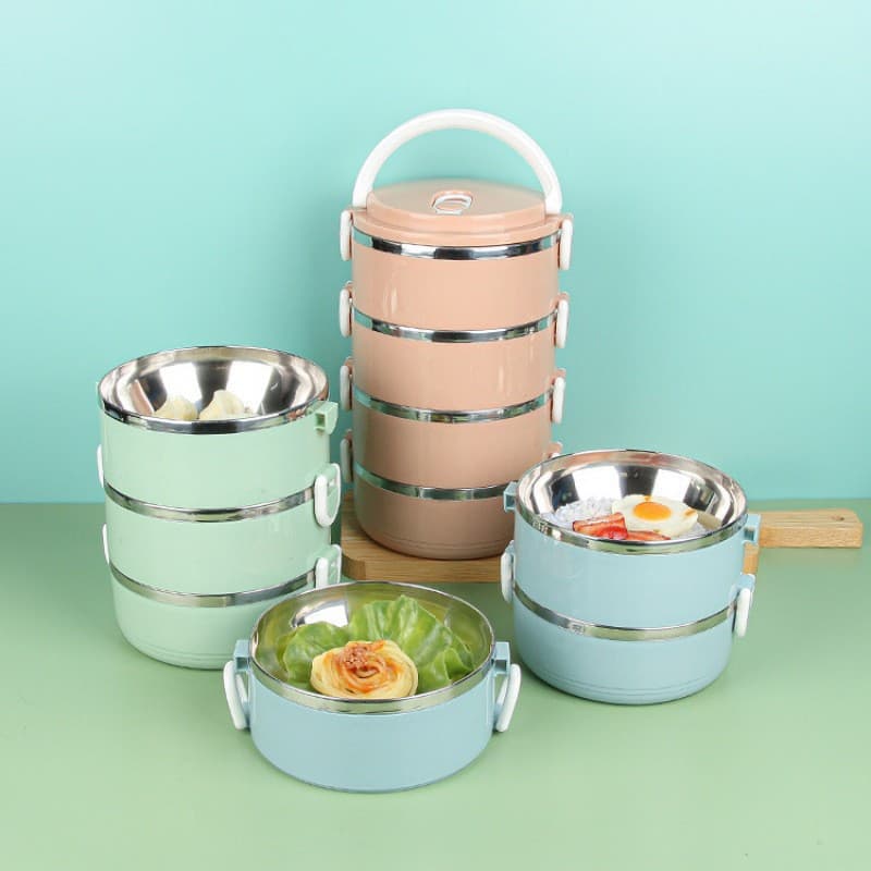 Large Capacity Double-Layer Stainless Steel Insulated Lunch Box for Office Workers and Students, Portable Sealed Food Container