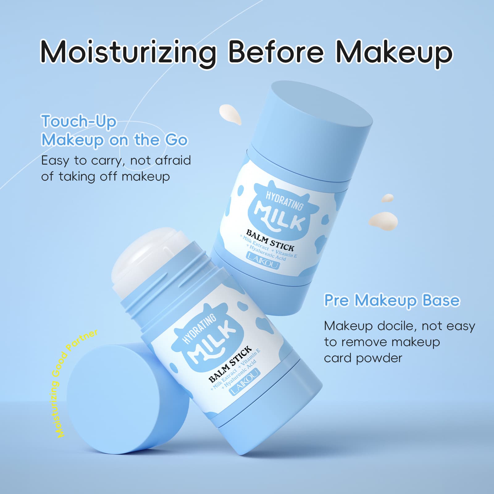 New cross-border product: Laikou Milk Moisturizing Stick 40g, hydrating and moisturizing facial care stick, manufacturer in stock.