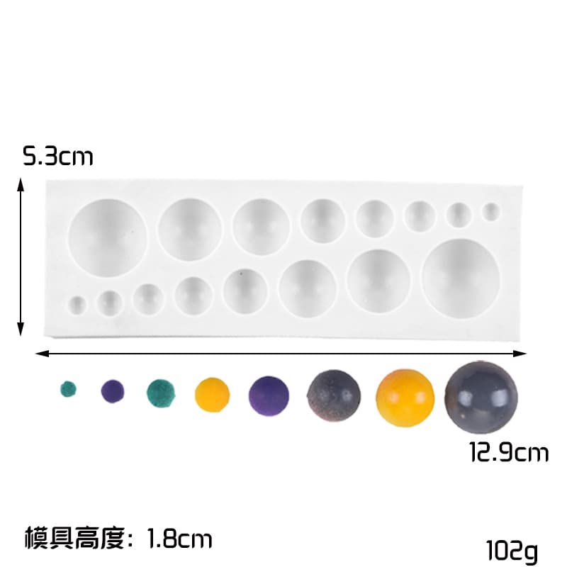 Semi-circular set of pearl beads, gemstone chocolate round decoration fondant cake epoxy silicone mold