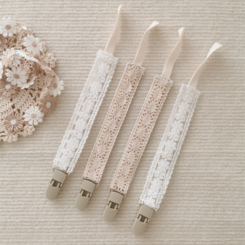 Ins Style Lace Baby Pacifier Rope Nipple Chain Toy Gum Anti-dropping Chain Plastic Clip Nipple Clip