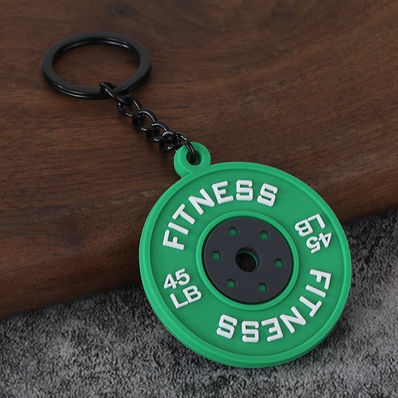Creative Design Cute Keychain Fitness Series Barbell Dumbbell Pendant Backpack Decoration Accessory Key Chain
