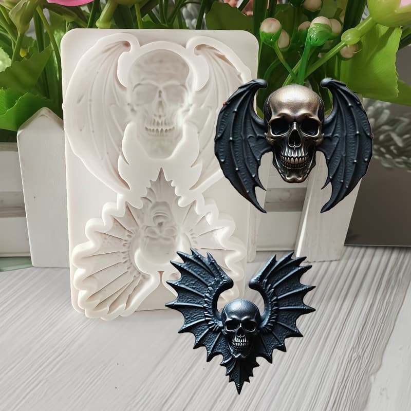 Halloween Skull Fondant Silicone Mold Bat Skull Gummy Epoxy Resin Cake Decoration Tool