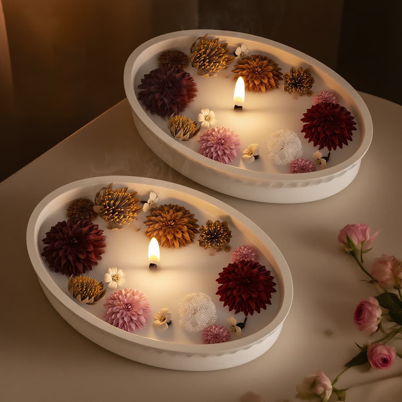 Cross-Border Oval Stripesd Storage Cup Silicone Mold DIY Glue Resin Gypsum Cement Aromatherapy Candle Bowl Ornaments
