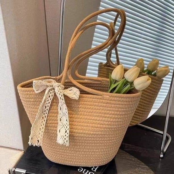2025 Early Spring New Large Capacity Handwoven Tote Bag for Women Beach Vacation