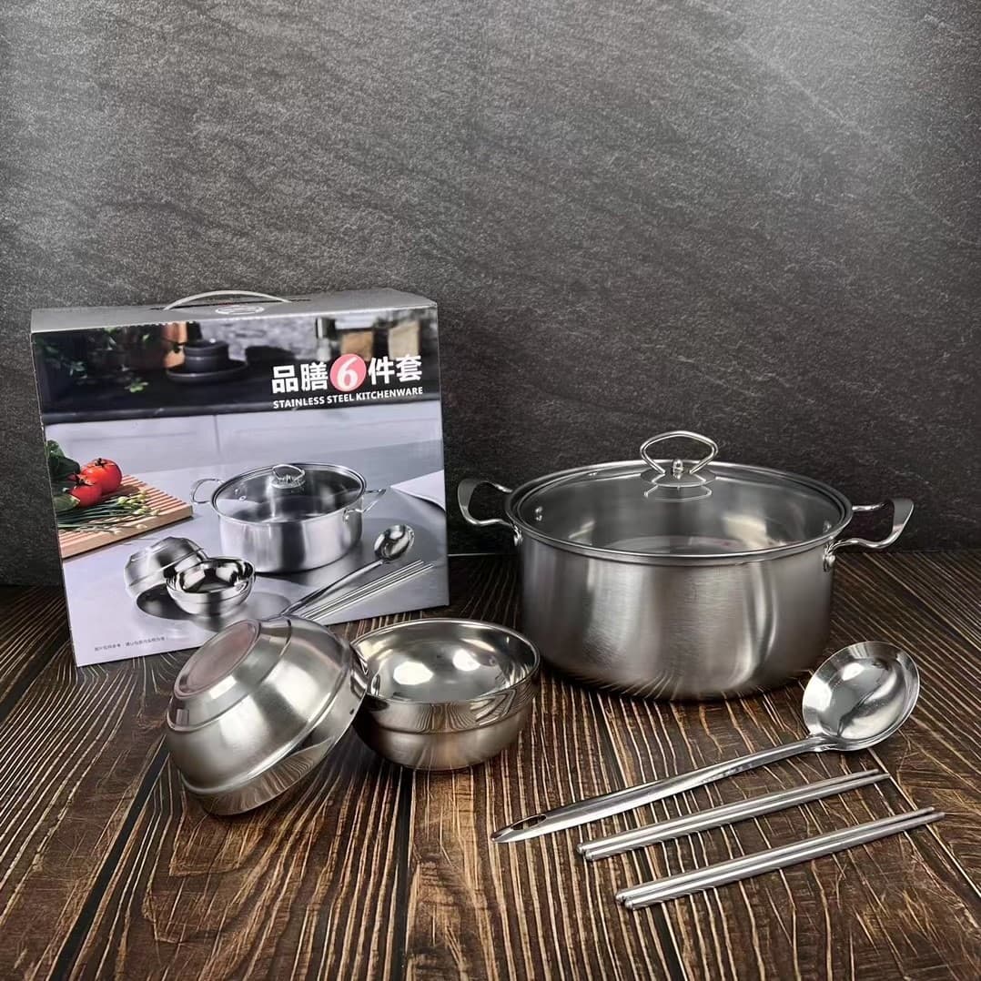 Gift Set Stainless Steel 3-Piece Cookware Set with Milk Pan, Soup Pot, Kitchen Practical Gift for Opening Events