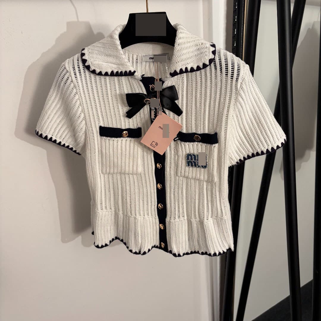 Shenzhen Nanyou High-End Export Quality Slim Fit Knit Cardigan with Rhinestone Lettering and Bow Detail